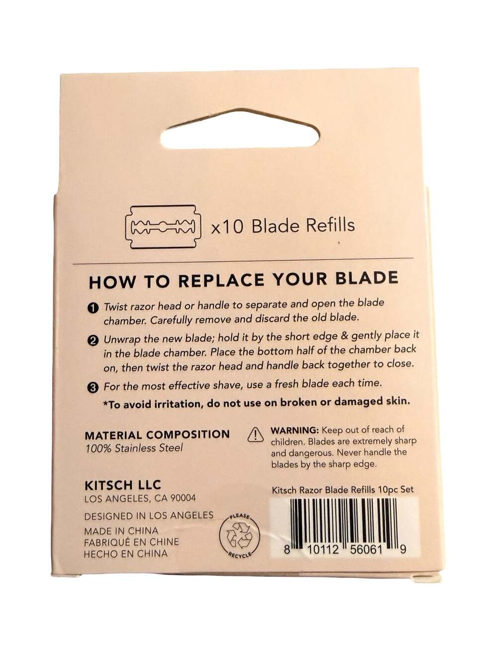 Kitsch Razor Blade Refills 10pc Set - Picture 2 of 2